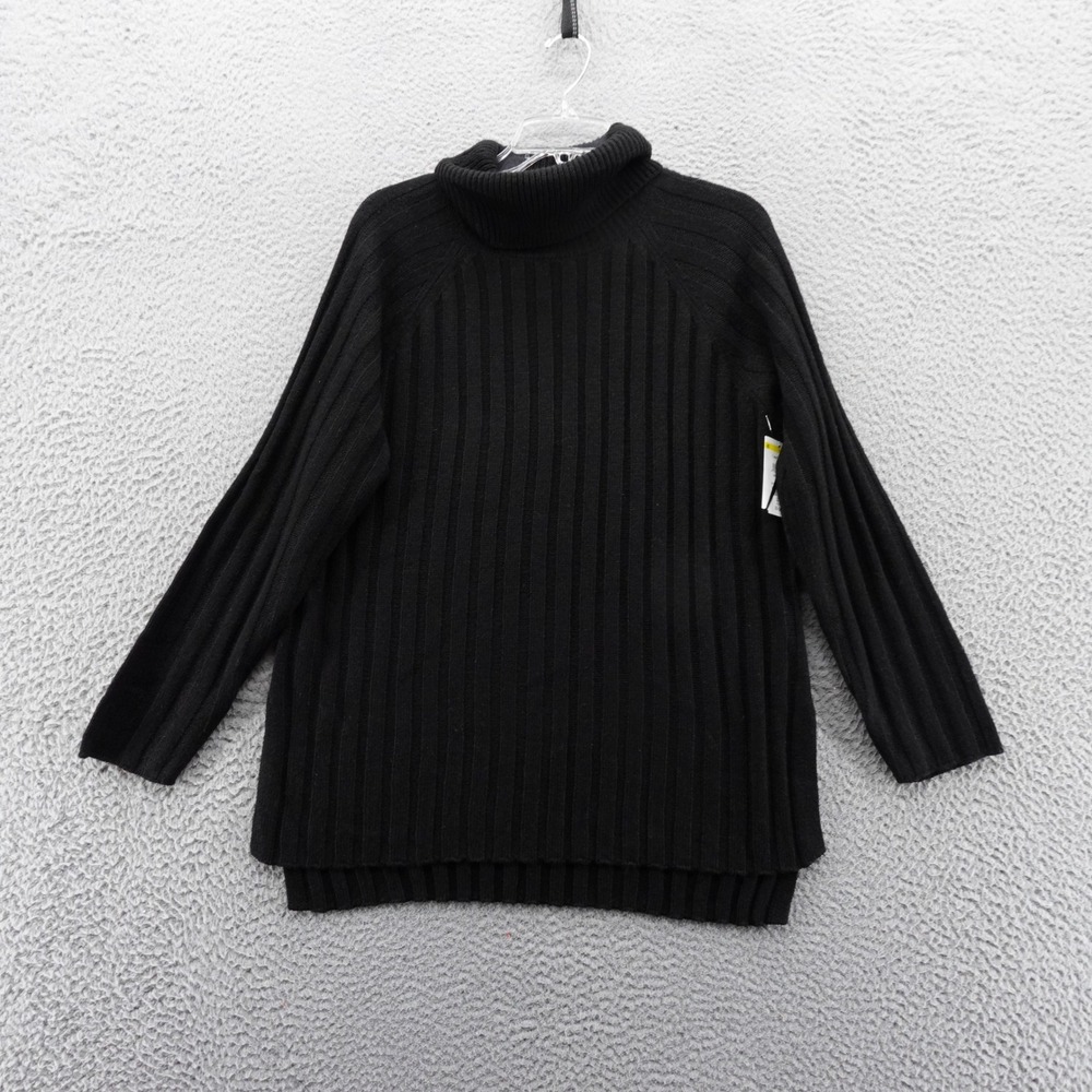 Sanctuary Womens Small Black Ribbed Turtleneck Sweater Raglan Long Sleeve NEW
